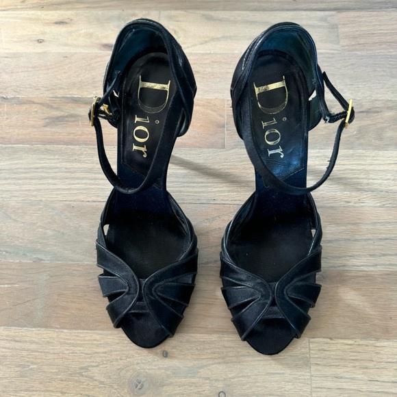 Dior Vintage Peep Toe Tortoise Shell Heels Size 37.5 - Picture 9 of 16